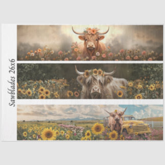 Papel De Seda Decoupage Handsaw Design, Cow, Truck, Sunflower
