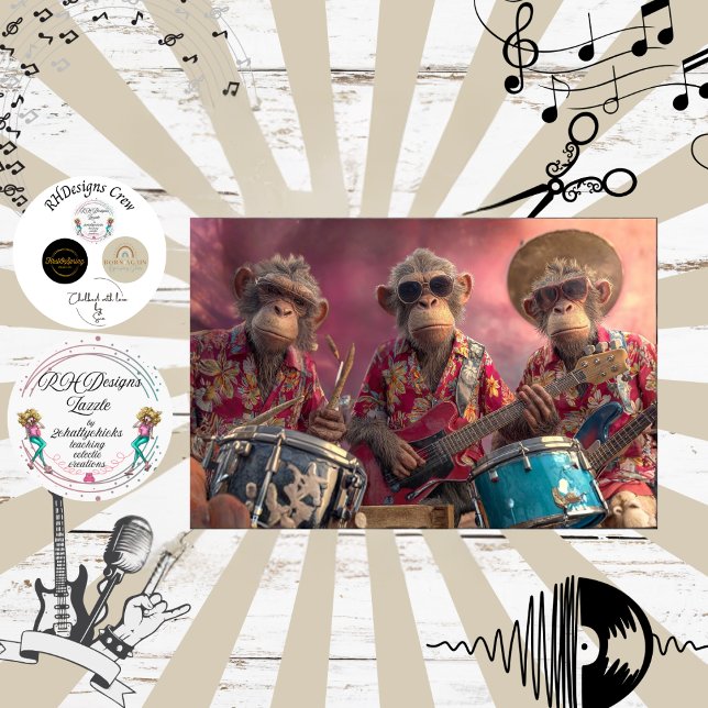 Papel De Seda Decoupage Hawaiian Monkey Fur Feather Funk Band (Subido por el creador)
