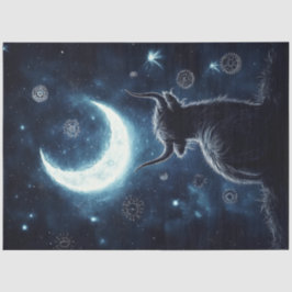 Papel De Seda Decoupage Highland Calf Sitting Hill Starring Moon