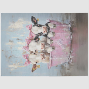 Papel De Seda Decoupage Highland Calves Baño de Búbulos Rosados