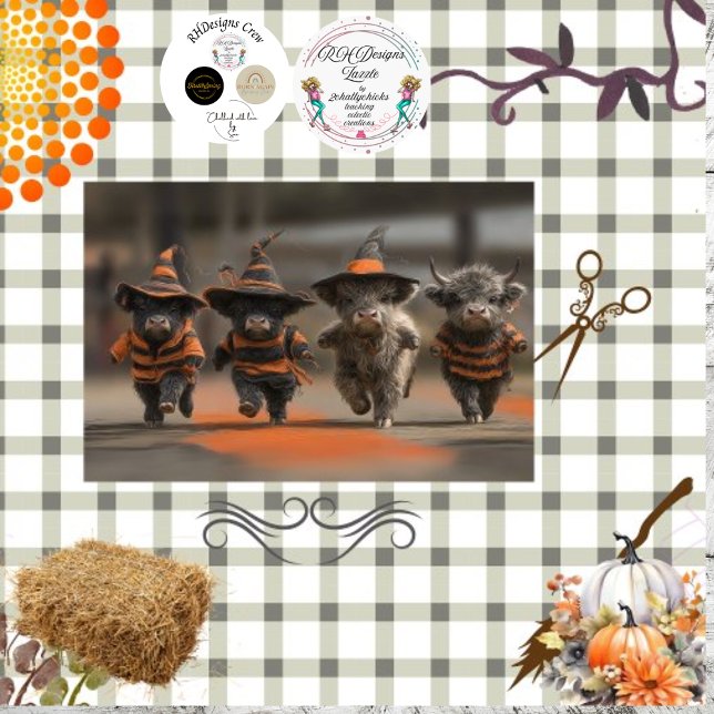 Papel De Seda Decoupage Highland Calves celebra Halloween (Subido por el creador)