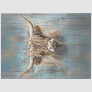 Papel De Seda Decoupage Highland Cow Farmhouse Style