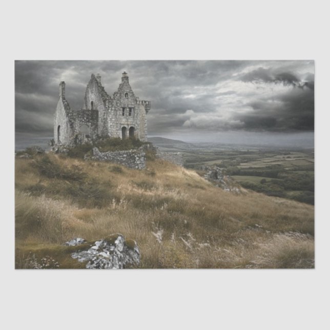 Papel De Seda Decoupage Historic Weathered Castle Ireland (Anverso)