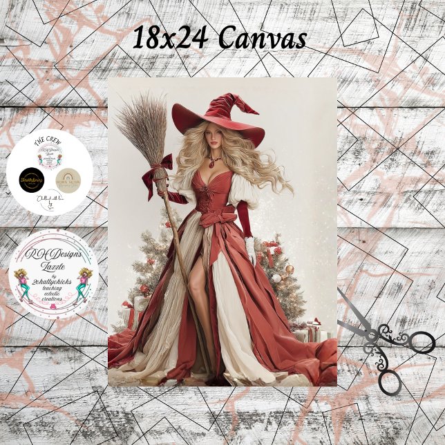 Papel De Seda Decoupage Holiday Beautiful Witch 18x24 Canvas (Subido por el creador)