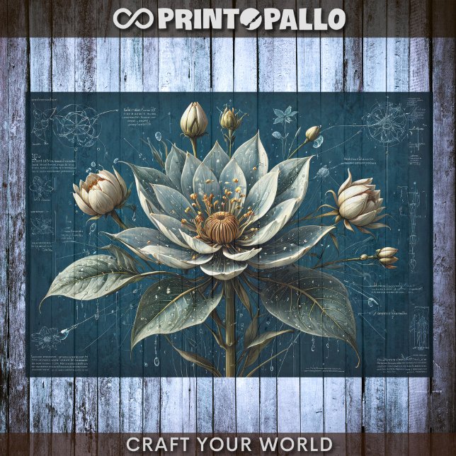 Papel De Seda Decoupage - Huella azul de una flor- (Subido por el creador)