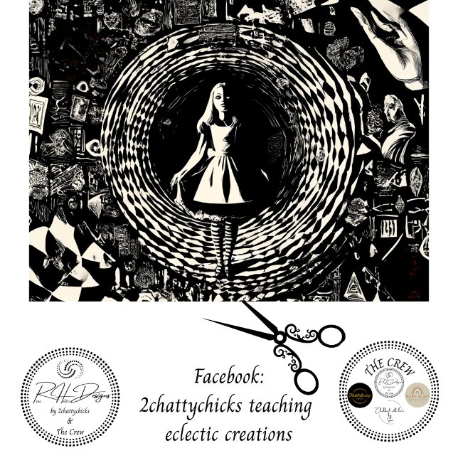 Papel De Seda Decoupage Hypnotic Wonderland Rabbit Hole Fantasy (Subido por el creador)