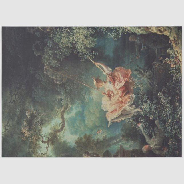 Papel De Seda Decoupage Icónica Pintura Fragonard en el Jardín (Anverso)