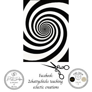 Papel De Seda Decoupage Ilusión Óptica Espiral en Blanco y Negro