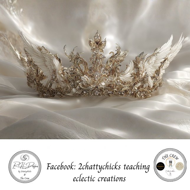 Papel De Seda Decoupage Ivory Crown Wing Elements Filigree (Subido por el creador)