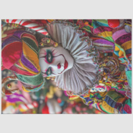 Papel De Seda Decoupage Jester Clown Vibrant Circus Costume