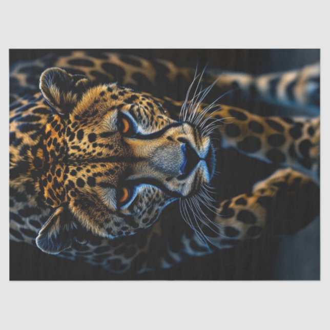 Papel De Seda Decoupage Leopardo exótico cierra el arte digital (Anverso)