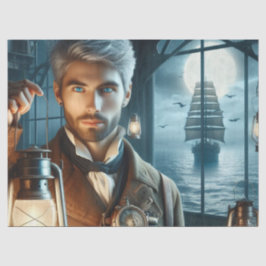 Papel De Seda Decoupage Lighthouse Keeper Steampunk Victorian