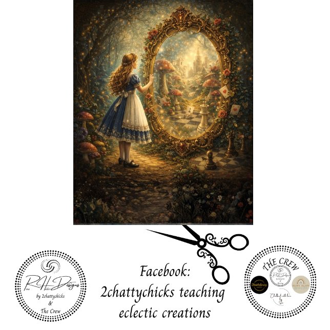 Papel De Seda Decoupage Looking Glass Wonderland Storybook  (Subido por el creador)