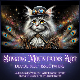 Papel De Seda Decoupage mágica de Steampunk para el Hombre Victo