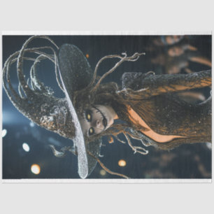 Papel De Seda Decoupage Magnate Black Ornate Witch Costume