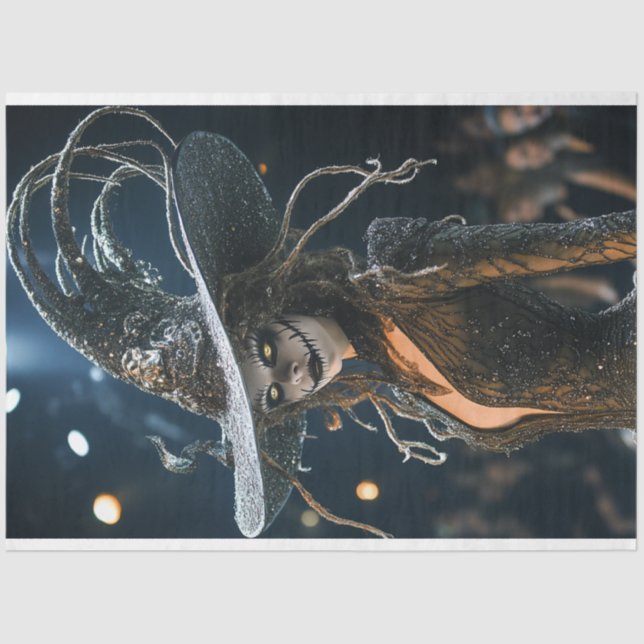 Papel De Seda Decoupage Magnate Black Ornate Witch Costume (Anverso)