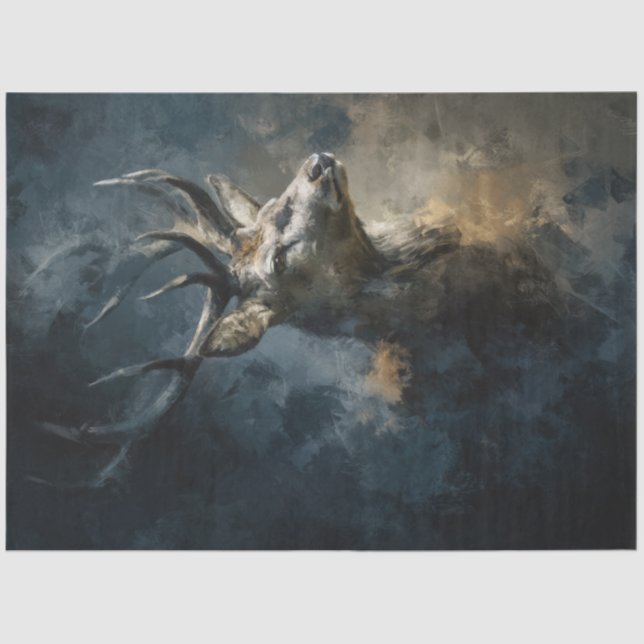 Papel De Seda Decoupage Majestic 9 Point Deer Antlers (Anverso)