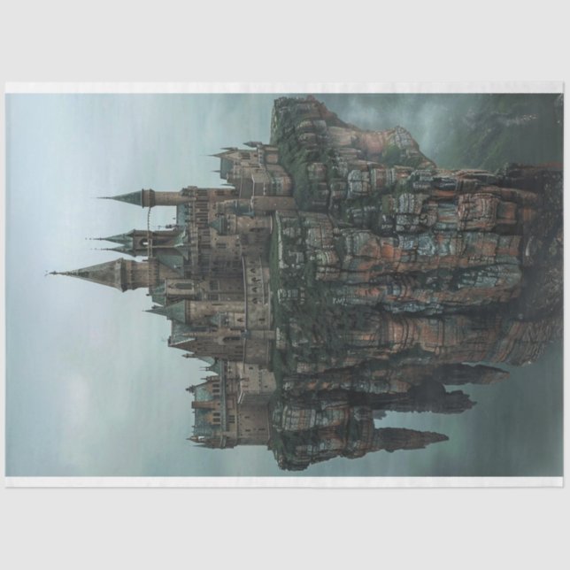 Papel De Seda Decoupage Majestic Castle Fortaleza Medieval (Anverso)