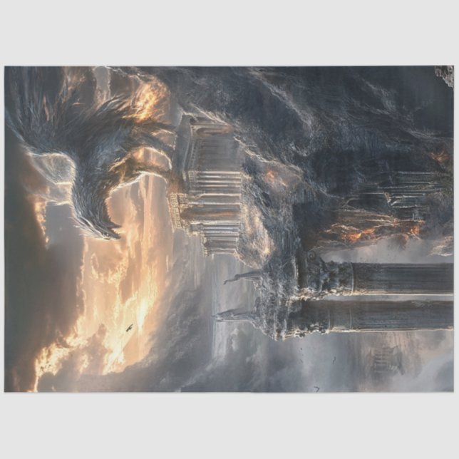 Papel De Seda Decoupage Majestic Creature en la arquitectura rom (Anverso)