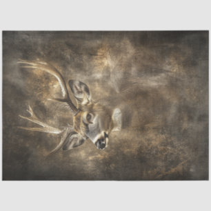 Papel De Seda Decoupage Majestic Deer 9 Point Earthy Background