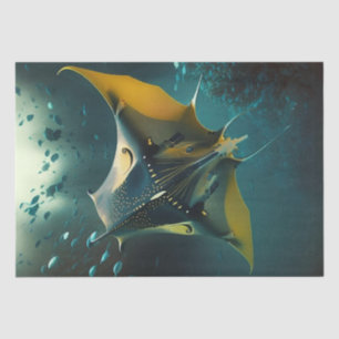 Papel De Seda Decoupage Majestic Underwater Manta Ray Ocean