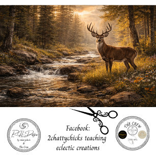 Papel De Seda Decoupage Majestuosa Fauna Ciervo de Pie en Campo