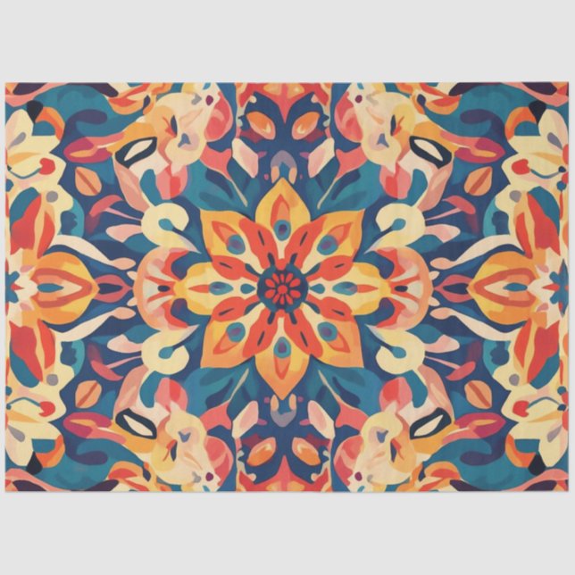 Papel De Seda Decoupage Mandala Digital Artwork Arte psicodélico (Anverso)