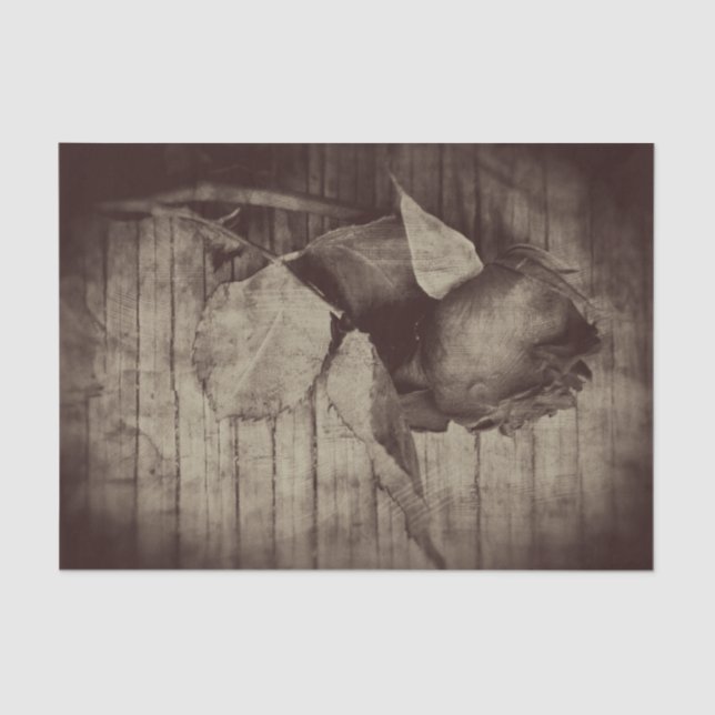 Papel De Seda Decoupage marrón Rosa de la antigüedad Sepia (Anverso)