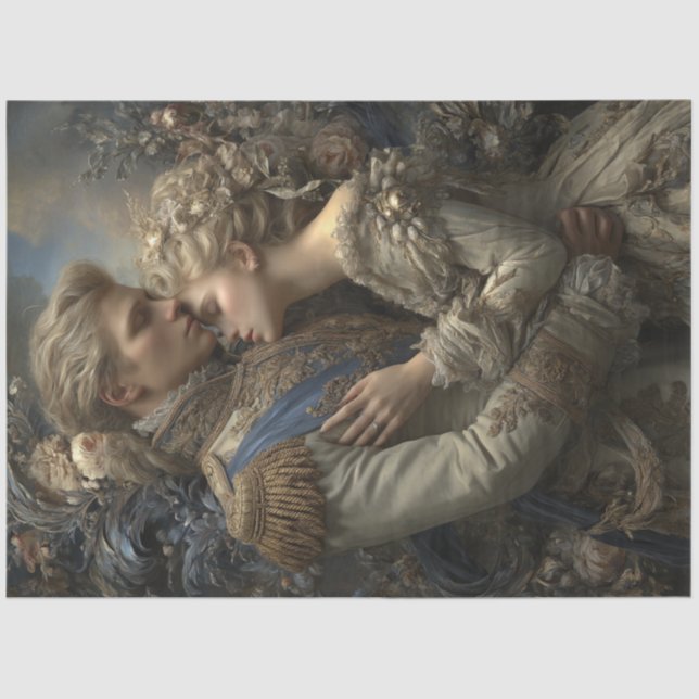 Papel De Seda Decoupage Midnight Romance Regal Couple  (Anverso)