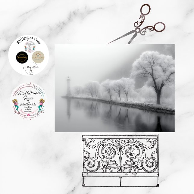 Papel De Seda Decoupage Misty Lighthouse Winter Foggy Scene (Subido por el creador)