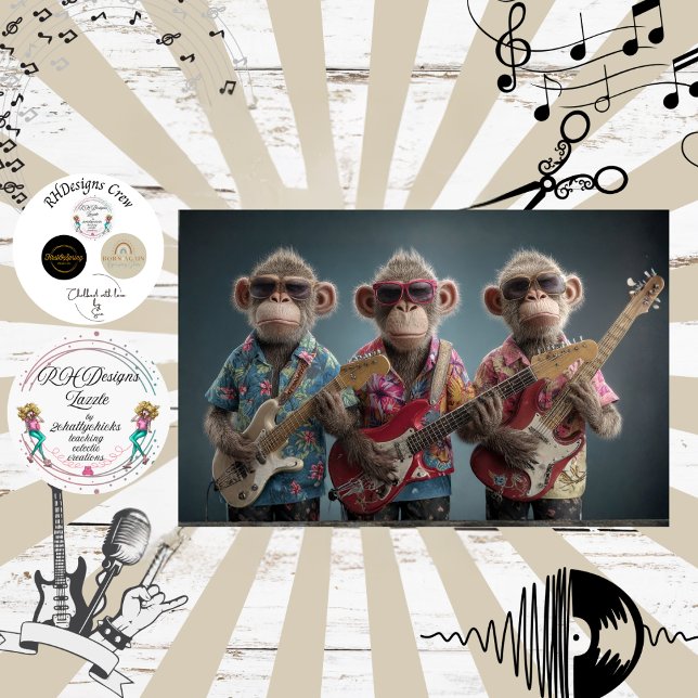Papel De Seda Decoupage Monkey Mayhem Fur Feather Funk Band (Subido por el creador)