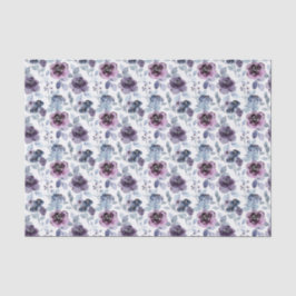 Papel De Seda Decoupage Morado Flores Florales Acuarela