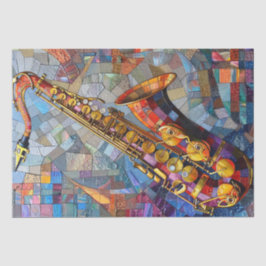 Papel De Seda Decoupage Mosaic Artwork Saxofono