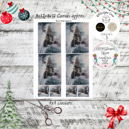 Papel De Seda Decoupage Motor de Vapor Vintage País Navidad