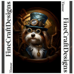 Papel De Seda Decoupage Mousseline Perro Steampunk Tinta Falsa L