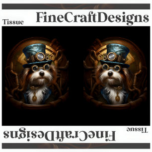 Papel De Seda Decoupage Mousseline Perro Steampunk Tinta Falsa L