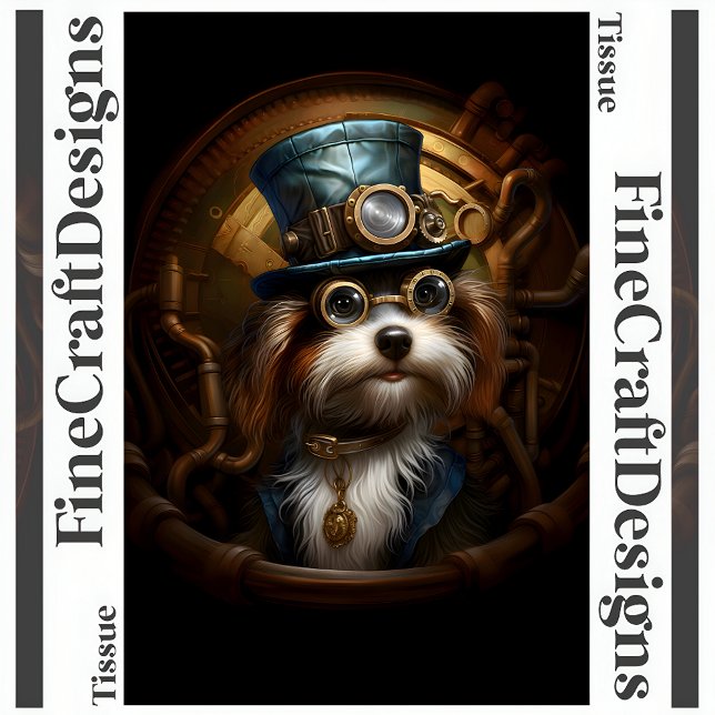 Papel De Seda Decoupage Mousseline Steampunk Dog Faux Ink 033 (Subido por el creador)