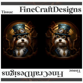 Papel De Seda Decoupage Mousseline Steampunk Dog Faux Ink LR 033