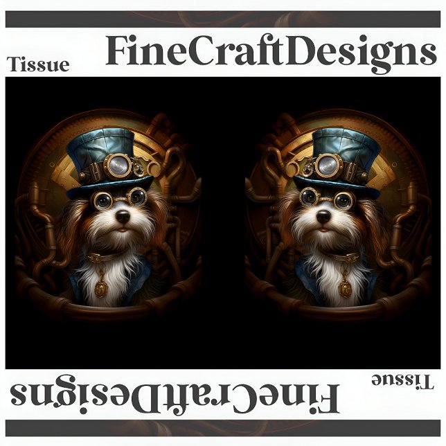 Papel De Seda Decoupage Mousseline Steampunk Dog Faux Ink LR 033 (Subido por el creador)