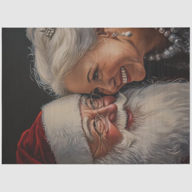Papel De Seda Decoupage Mr & Mrs Claus Portrait (Anverso)