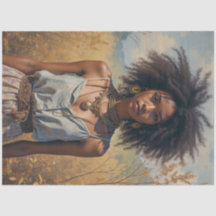 Papel de seda decoupage Mujer Boho Africana