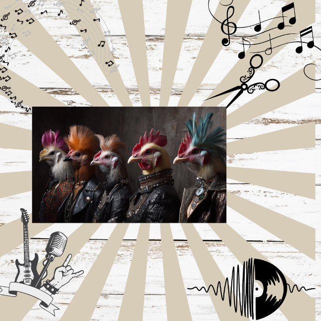 Papel De Seda Decoupage Music Band Chickens Style de Punks (Subido por el creador)