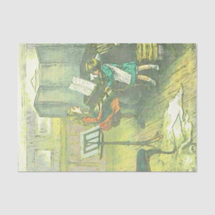 Papel De Seda Decoupage musical del dúo del chica del Victorian