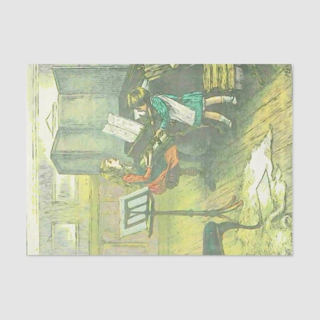 Papel De Seda Decoupage musical del dúo del chica del Victorian (Anverso)