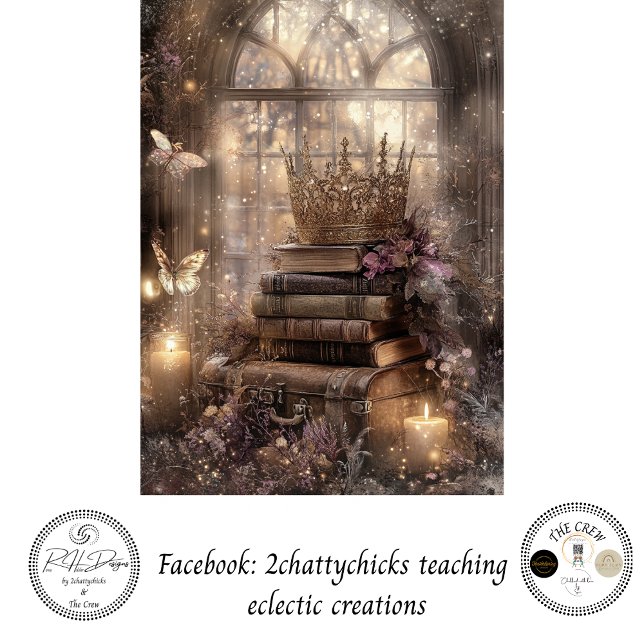 Papel De Seda Decoupage Mystical Fantasy Crown Books Candlelight (Subido por el creador)