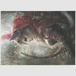 Papel De Seda Decoupage Mystical Woman Robin Hood Bow Arrows