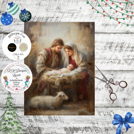 Papel De Seda Decoupage Nativity Scene Jesus Mary Joesph