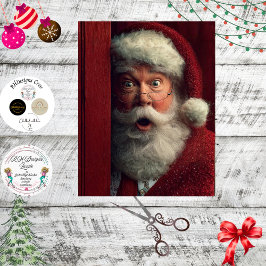 Papel De Seda Decoupage Naughty or Nice Santa Claus Peeking