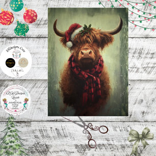 Papel De Seda Decoupage Navidad Highland Rústica Alegría Navideñ