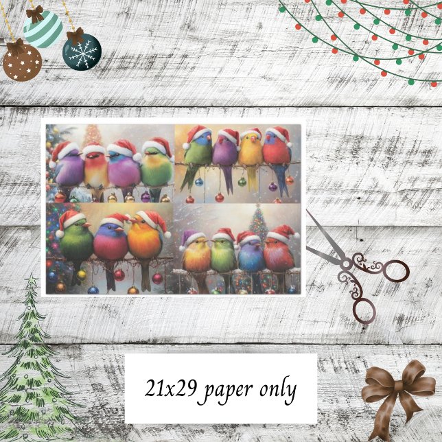 Papel De Seda Decoupage Navidades caprichosos Aves Scrapbooking (Subido por el creador)